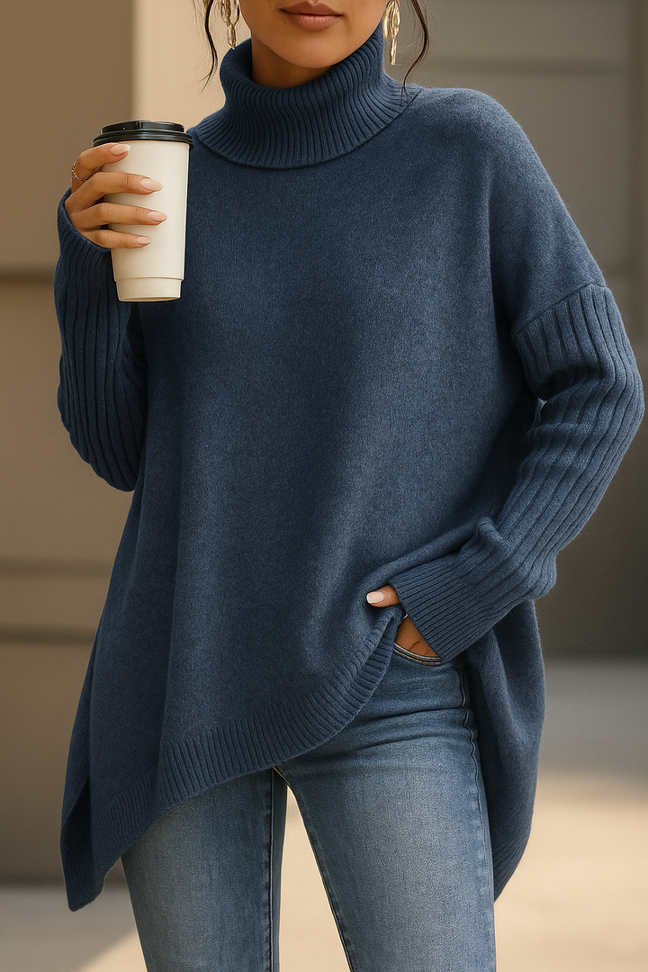 Gemütlicher Rollkragenpullover – Weich, Oversized & Elegant