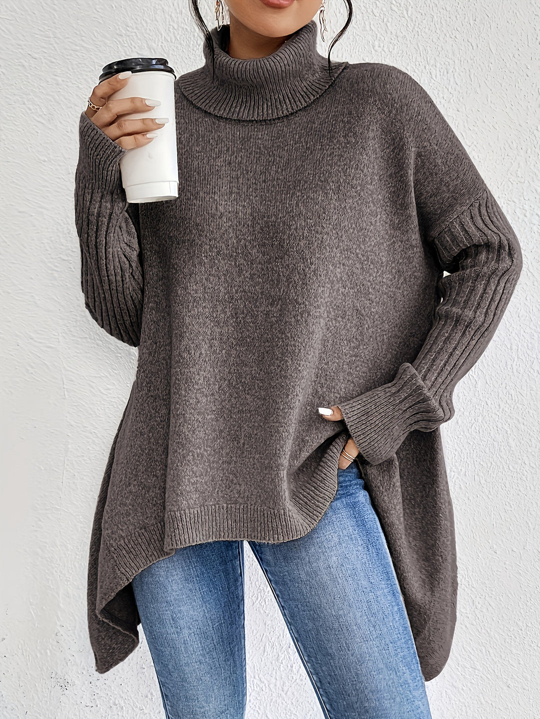 Gemütlicher Rollkragenpullover – Weich, Oversized & Elegant