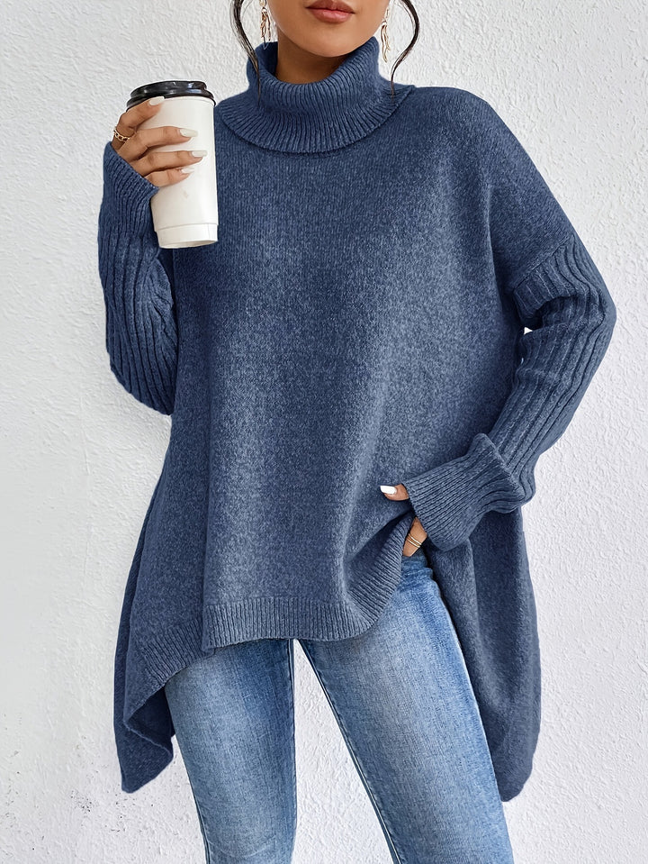 Gemütlicher Rollkragenpullover – Weich, Oversized & Elegant