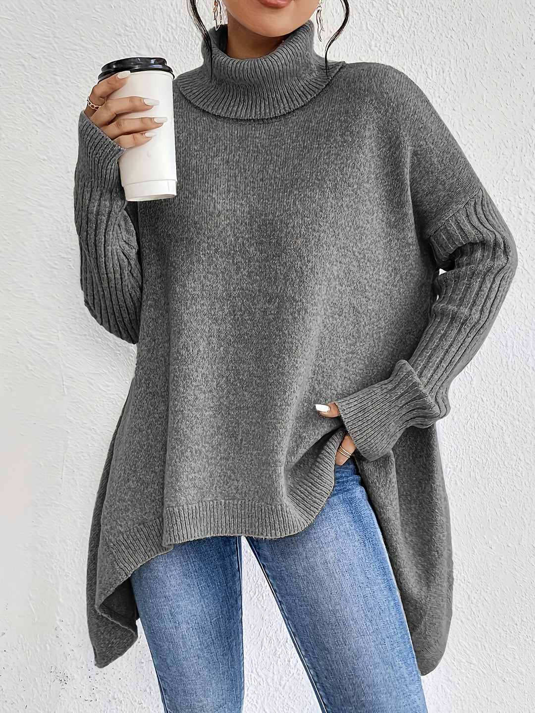 Gemütlicher Rollkragenpullover – Weich, Oversized & Elegant