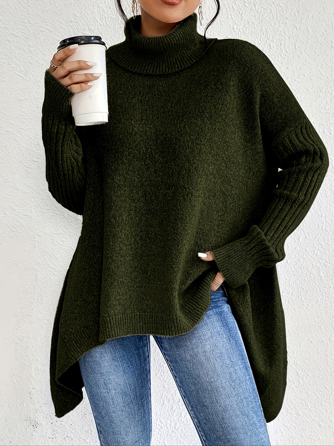 Gemütlicher Rollkragenpullover – Weich, Oversized & Elegant