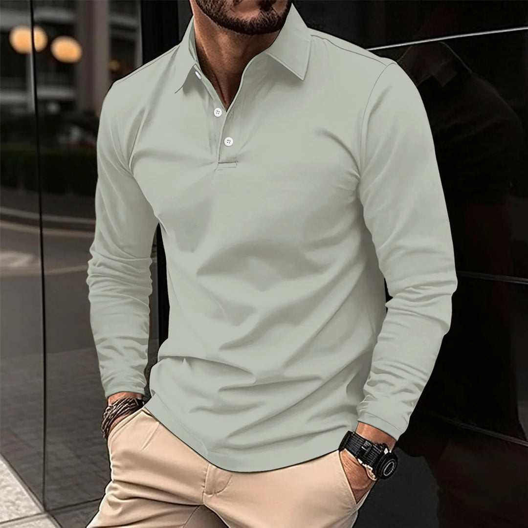 Carl | Lässiges Langarm-Poloshirt