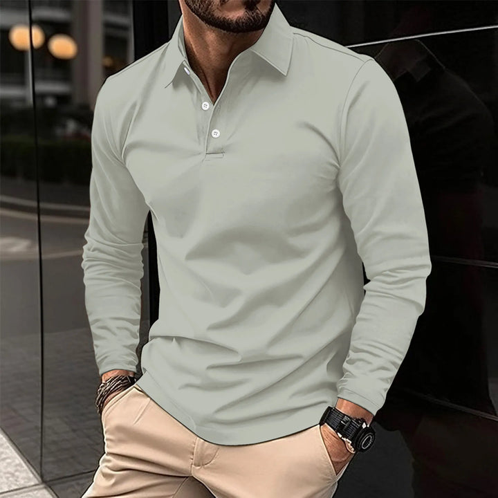 Carl | Lässiges Langarm-Poloshirt