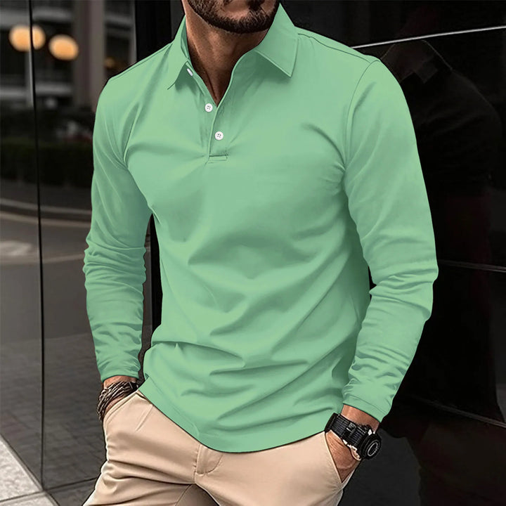 Carl | Lässiges Langarm-Poloshirt