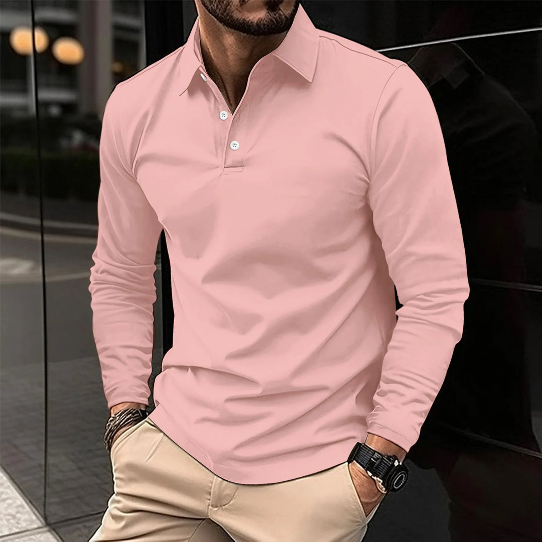Carl | Lässiges Langarm-Poloshirt
