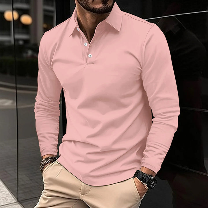 Carl | Lässiges Langarm-Poloshirt