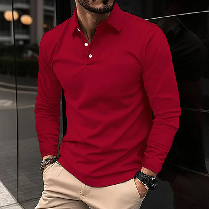 Carl | Lässiges Langarm-Poloshirt