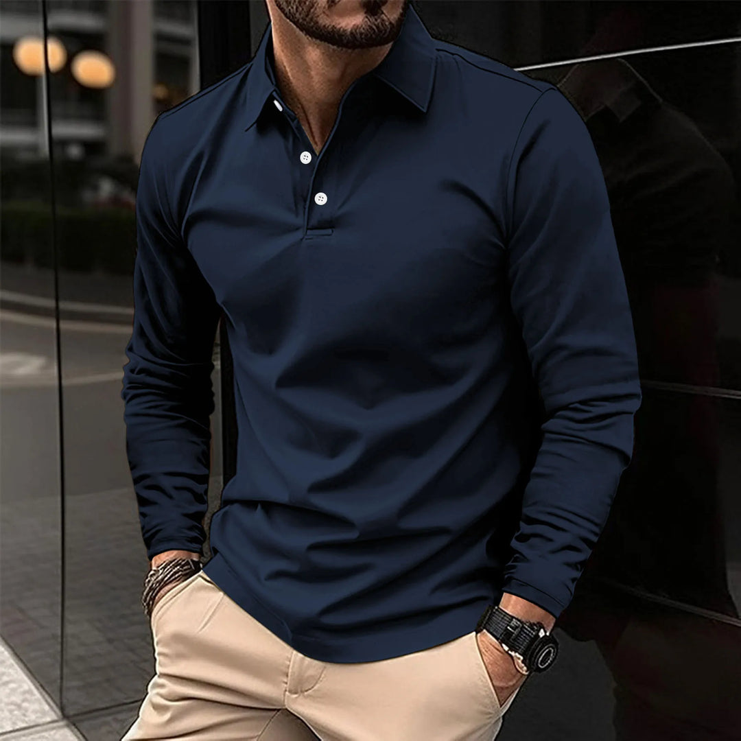 Carl | Lässiges Langarm-Poloshirt