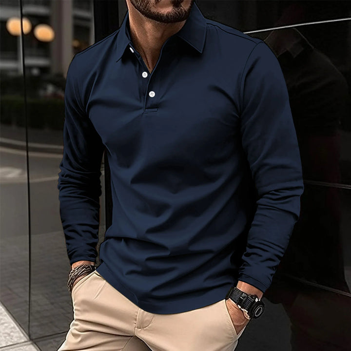 Carl | Lässiges Langarm-Poloshirt