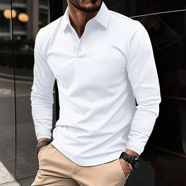 Carl | Lässiges Langarm-Poloshirt