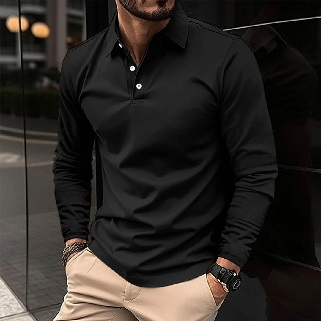 Carl | Lässiges Langarm-Poloshirt