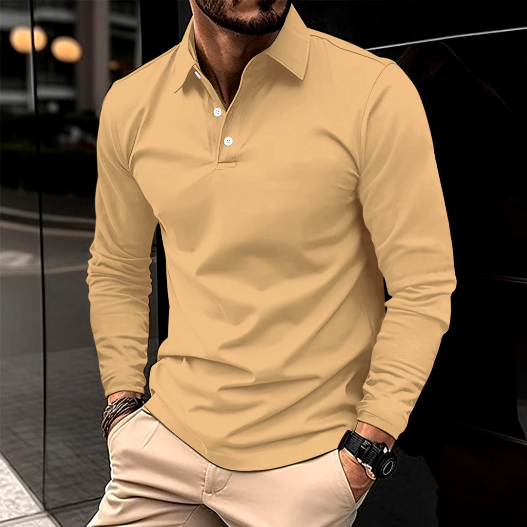 Carl | Lässiges Langarm-Poloshirt