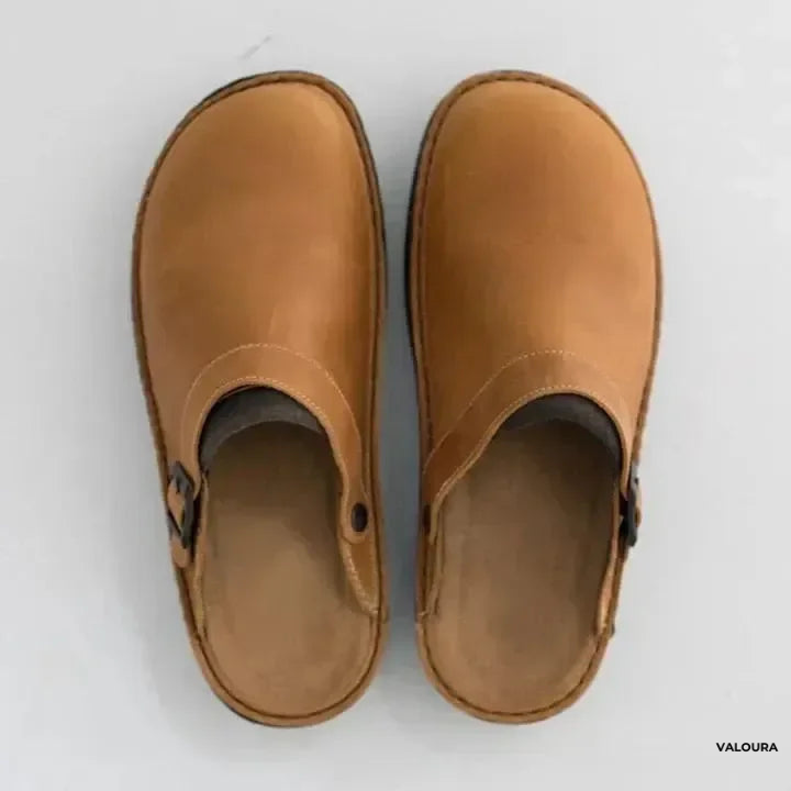 Orthopedische Leren Heren Slipper