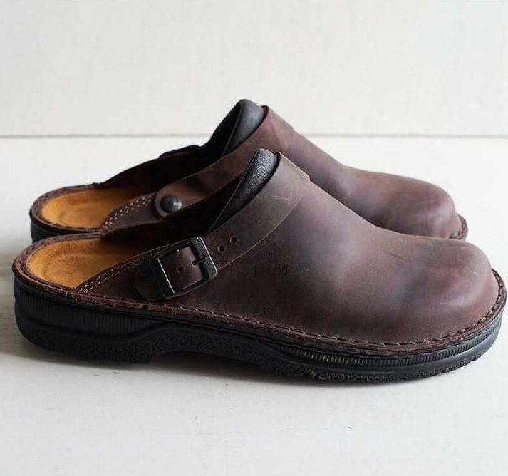 Orthopedische Leren Heren Slipper