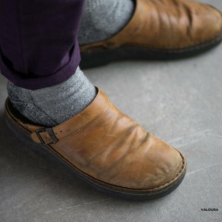 Orthopedische Leren Heren Slipper
