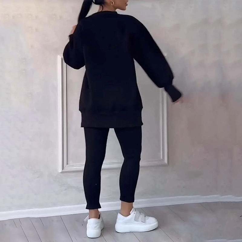 Dames Set van Casual Sweatshirt en Legging
